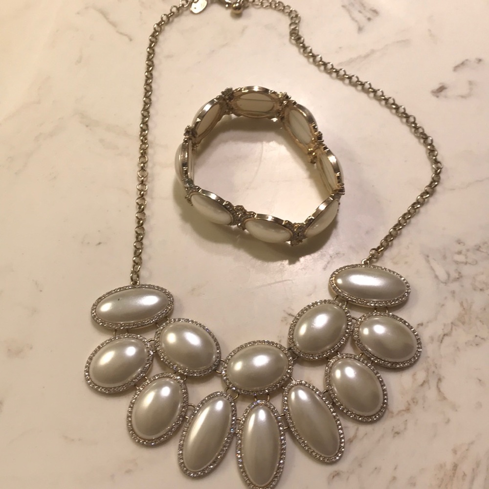 Pearl diamond necklace